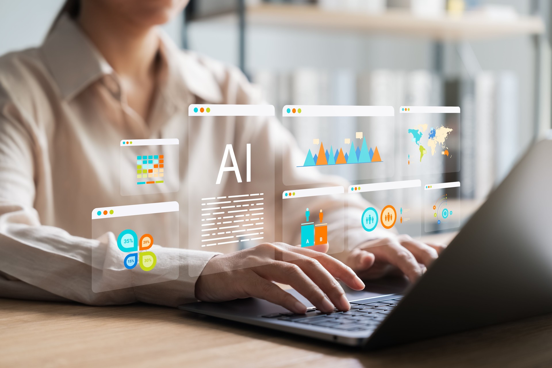 Leveraging AI to analyze business KPIs, sales, profits, company growth, and employee productivity."